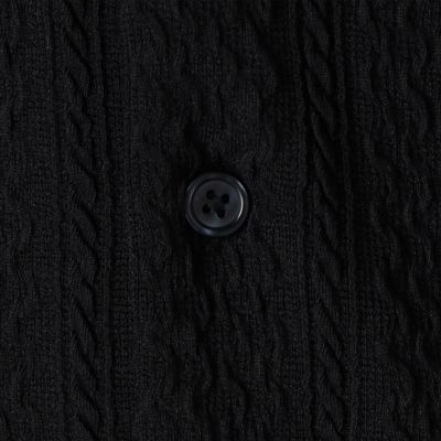 ウォッシャブル　ケーブル柄　ジャカード　オープンカラーシャツ（４７３３ＩＥ０３）