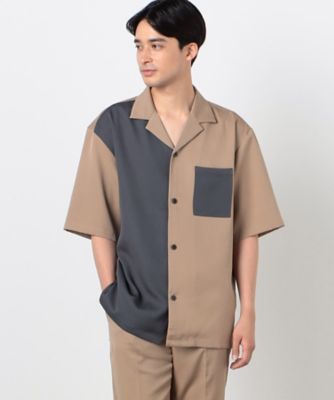 ファンクショナル バイカラー コンビ 羽織シャツ