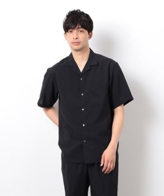 【セットアップ対応】リネンライク　ポリエステル　オープンカラーシャツ（４７３３ＩＫ０７）