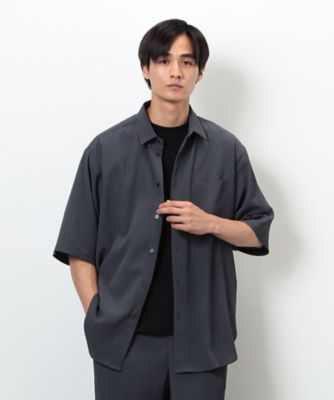 COMME CA ISM (Men)/コムサイズム 【セットアップ対応】ポリエステル　楊柳　５分袖シャツ（４７３３ＩＫ１１）