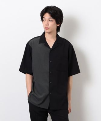 COMME CA ISM (Men)/コムサイズム 【セットアップ対応】ライトウエイト　ポリエステル　ブロッキング　オープンカラー　シャツ（４７３３ＩＫ２０）
