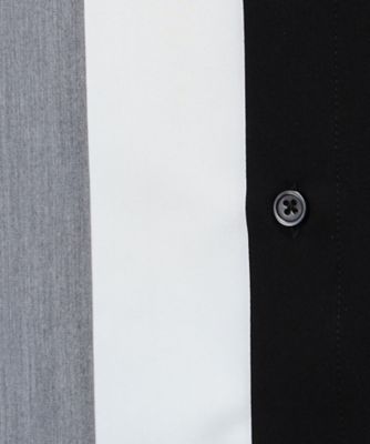 ウールライク　バンドカラーブロッキング半袖シャツ（４７３３ＩＭ１１）