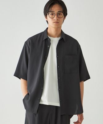 ヤマーみき 楊柳ポリエステル ショートポイントカラー リラックス半袖シャツ