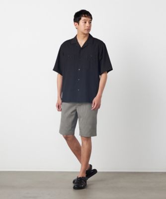 ポリエステルグレンチェックストレッチ ワンタックショートパンツ