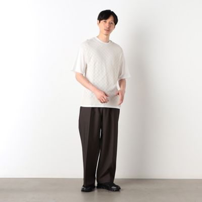【セットアップ対応】　ウォッシャブル　ウールライク　リラックス　ワイドパンツ（４７５５ＰＥ０２）