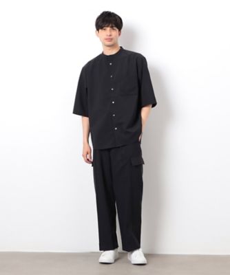 【セットアップ対応】リネンライク　ポリエステル　リラックス　ワイドカーゴパンツ（４７５５ＰＫ１７）