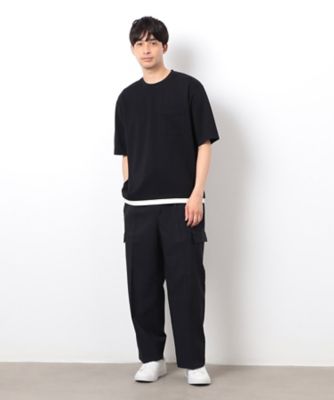 【セットアップ対応】リネンライク　ポリエステル　リラックス　ワイドカーゴパンツ（４７５５ＰＫ１７）