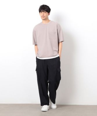 【セットアップ対応】リネンライク　ポリエステル　リラックス　ワイドカーゴパンツ（４７５５ＰＫ１７）
