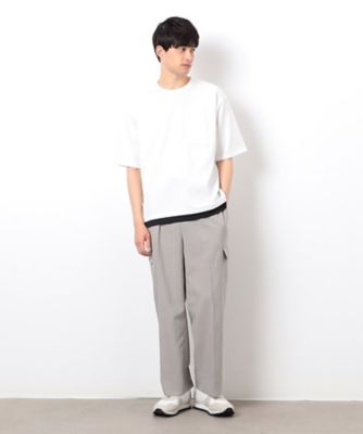 【セットアップ対応】リネンライク　ポリエステル　リラックス　ワイドカーゴパンツ（４７５５ＰＫ１７）