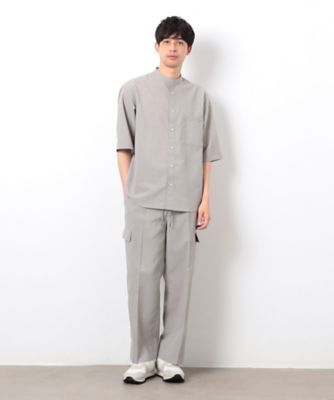 【セットアップ対応】リネンライク　ポリエステル　リラックス　ワイドカーゴパンツ（４７５５ＰＫ１７）