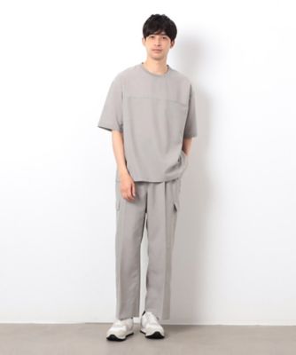 【セットアップ対応】リネンライク　ポリエステル　リラックス　ワイドカーゴパンツ（４７５５ＰＫ１７）