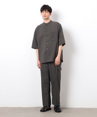 【セットアップ対応】リネンライク　ポリエステル　リラックス　ワイドカーゴパンツ（４７５５ＰＫ１７）