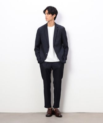 セットアップ対応】デニムライクストレッチ テーパードパンツ