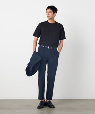 kolor ポリエステルテーパードパンツ　ネイビー サイズ1 セットアップ対応・ウォッシャブル】ポリエステル シアサッカー