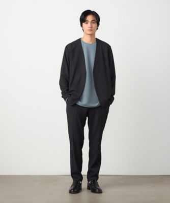 セットアップ対応】デニムライクストレッチ テーパードパンツ