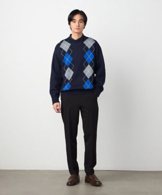 セットアップ対応】ウールライク テーパードスラックス