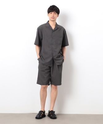 【セットアップ対応】リネンライク　ポリエステル　ショートパンツ（４７５６ＰＫ１６）