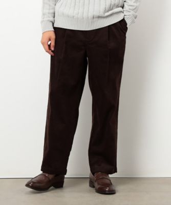 コーデュロイ ワンタック ワイド テーパードパンツ