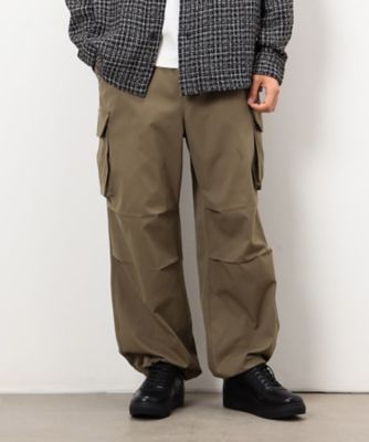 ポリエステルツイル ワイドシルエット カーゴパンツ（4756PM29