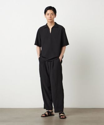 セットアップ対応】楊柳ポリエステル ワンタックワイドテーパード