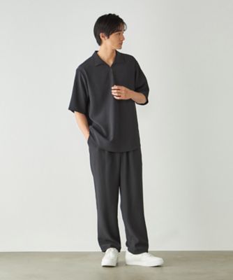 セットアップ対応】楊柳ポリエステル ワンタックワイドテーパード