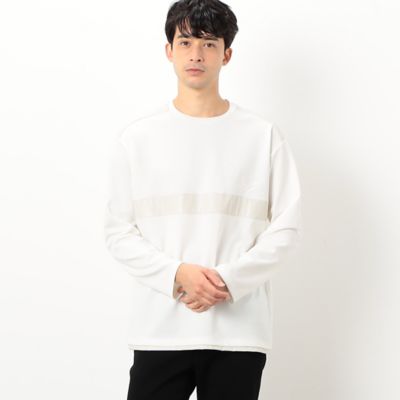 ＜COMME CA ISM (Men)＞フェイクレザー　コンビデザイン　Ｔシャツ（４７６０ＴＣ０３）