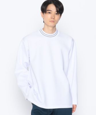 ＜COMME CA ISM (Men)＞ラインリブ　モックネック　ロングスリーブ　Ｔシャツ（４７６０ＴＥ３０）