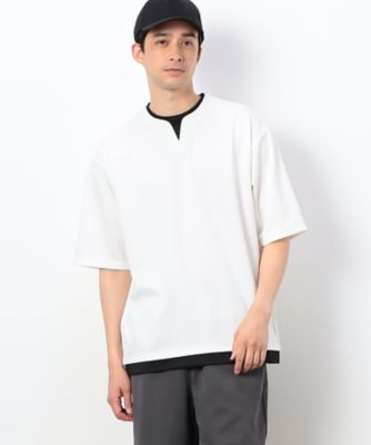 フェイクレイヤード　キーネックＴシャツ（４７６０ＴＧ１２）
