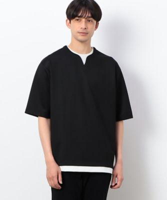 フェイクレイヤード　キーネックＴシャツ（４７６０ＴＧ１２）