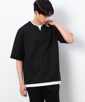 フェイクレイヤード　キーネックＴシャツ（４７６０ＴＧ１２）