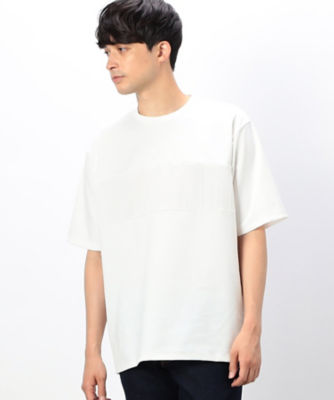 ＜COMME CA ISM (Men)＞ケーブル柄ジャカード　コンビデザインＴシャツ（４７６０ＴＧ１６）