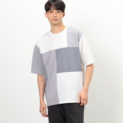 ＜COMME CA ISM (Men)＞カラーブロック　パッチワーク　クルーネックＴシャツ（４７６０ＴＧ２３）