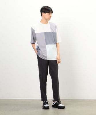 カラーブロック パッチワーク クルーネックTシャツ（4760TG23 