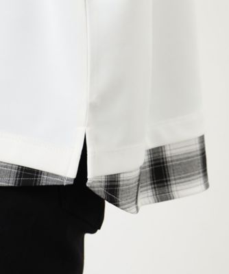 オンブレチェック　布帛コンビＴシャツ（４７６０ＴＧ３７）