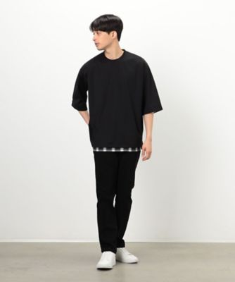 オンブレチェック　布帛コンビＴシャツ（４７６０ＴＧ３７）