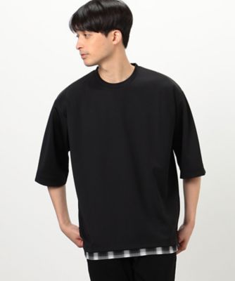 オンブレチェック　布帛コンビＴシャツ（４７６０ＴＧ３７）