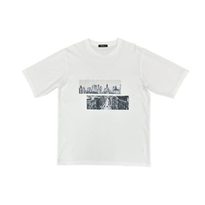 ＜COMME CA ISM (Men)＞【接触冷感機能】　Ｆｅｅｌ－Ｃｏｏｌ　フォトＴシャツ　「Ｃｉｔｙ」（４７６０ＴＧ５３）