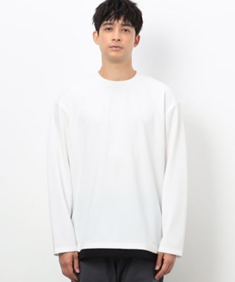 タテ畝ストレッチポンチ　フェイクレイヤード　クルーネックＴシャツ　（長袖）（４７６０ＴＩ０２）