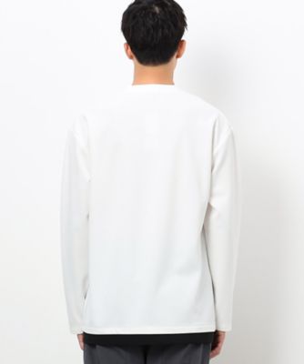 タテ畝ストレッチポンチ　フェイクレイヤード　クルーネックＴシャツ　（長袖）（４７６０ＴＩ０２）
