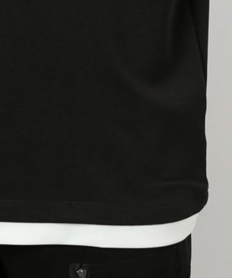 タテ畝ストレッチポンチ　　フェイクレイヤード　キーネックＴシャツ（長袖）（４７６０ＴＩ０３）