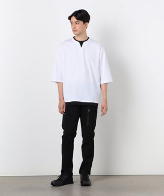 ７分袖　フェイクレイヤード　キーネックＴシャツ（４７６０ＴＩ１２）
