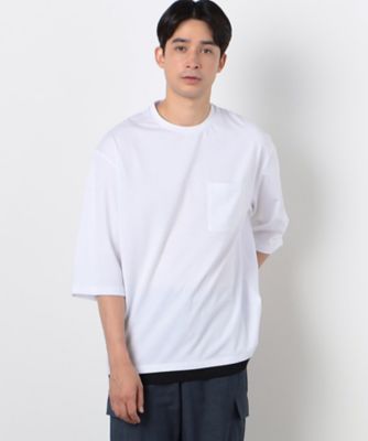７分袖　フェイクレイヤード　クルーネックＴシャツ（４７６０ＴＩ１３）