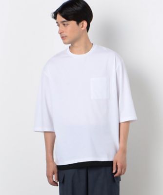 ７分袖　フェイクレイヤード　クルーネックＴシャツ（４７６０ＴＩ１３）