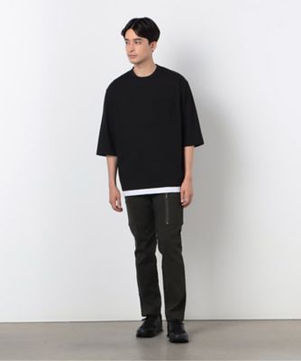 ７分袖　フェイクレイヤード　クルーネックＴシャツ（４７６０ＴＩ１３）