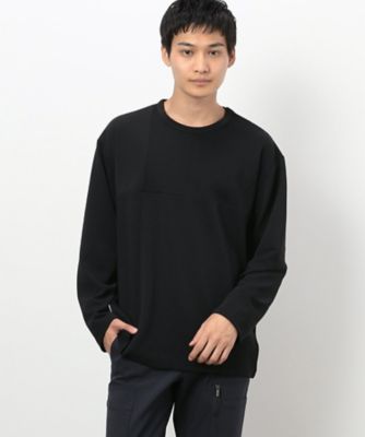 【SALE】COMME CA ISM (Men)/コムサイズム ジャカードコンビ パッチワーク デザインTシャツ(長袖)(4760TI22) クロ トップス【三越伊勢丹/公式】