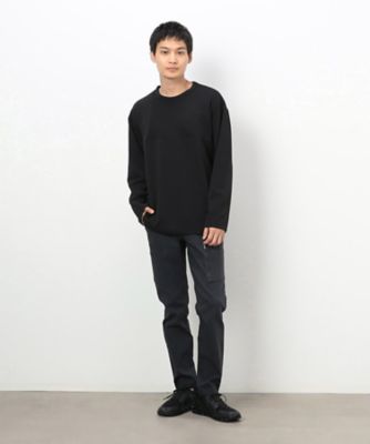 ジャカードコンビ パッチワーク デザインTシャツ（長袖 