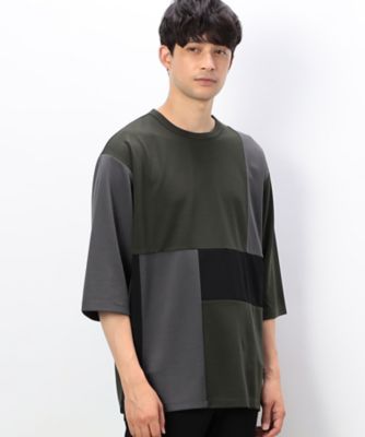 半袖Tシャツ ユニセックス パッチステッチデザイン 3色 ユニセックス) ドルフィンステッチ半袖カラーTシャツ