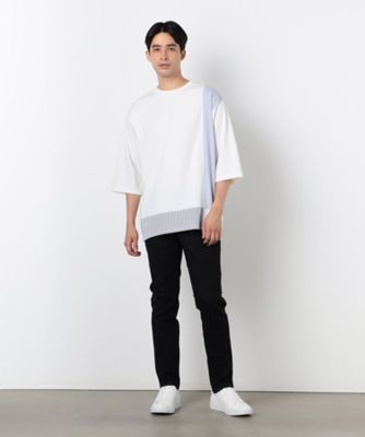 ストライプ　コンビ　デザイン　Ｔシャツ（半袖）（４７６０ＴＩ４２）