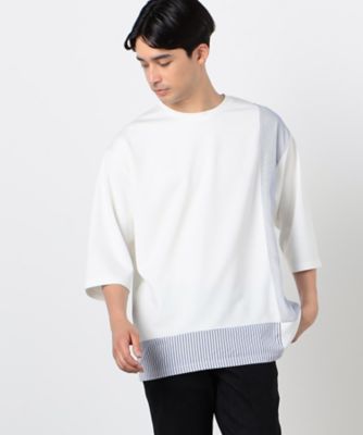 ストライプ　コンビ　デザイン　Ｔシャツ（半袖）（４７６０ＴＩ４２）