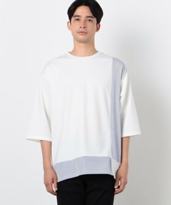 ストライプ　コンビ　デザイン　Ｔシャツ（半袖）（４７６０ＴＩ４２）
